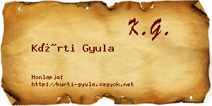 Kürti Gyula névjegykártya