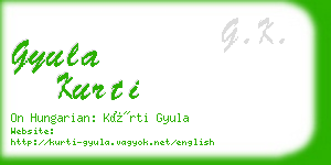 gyula kurti business card