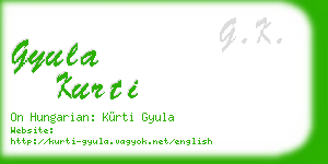 gyula kurti business card